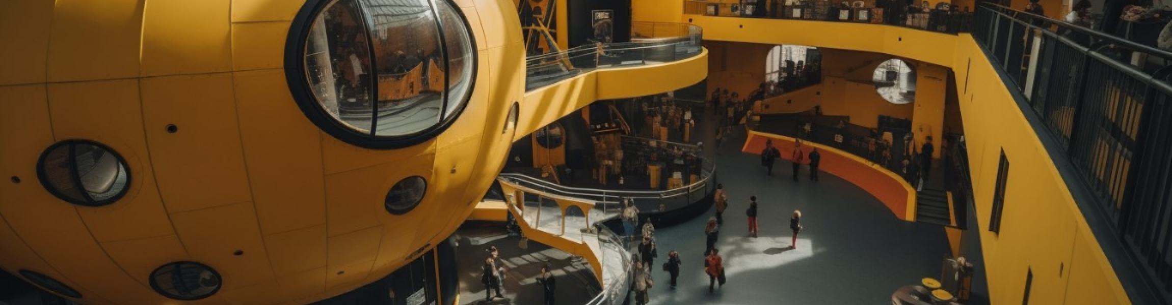 Ai-genert bilde av futuristisk vitensenter basert på yellow submarine