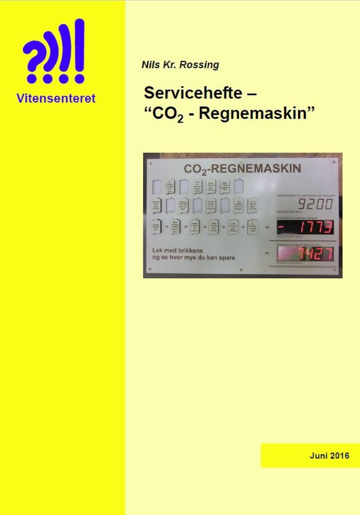Servicehefte – CO2 - Regnemaskin forside